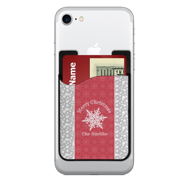 Custom Snowflakes 2-in-1 Cell Phone Credit Card Holder & Screen Cleaner (Personalized)