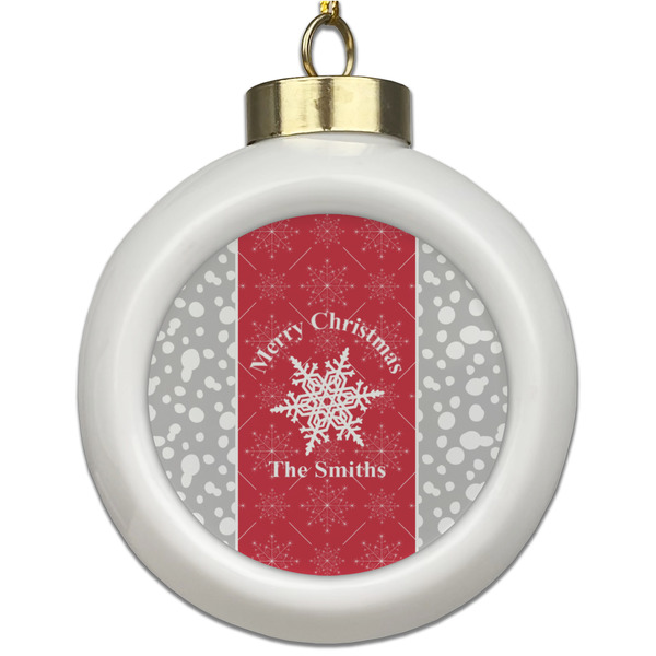 Custom Snowflakes Ceramic Ball Ornament (Personalized)