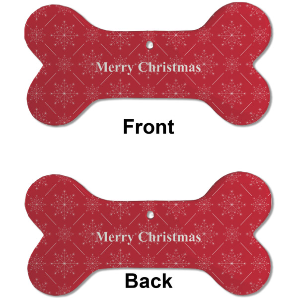 Snowflakes Ceramic Flat Ornament - Bone Front & Back (APPROVAL)