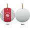 Snowflakes Ceramic Flat Ornament - Circle Front & Back (APPROVAL)