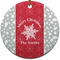 Snowflakes Ceramic Flat Ornament - Circle (Front)