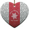 Snowflakes Ceramic Flat Ornament - Heart (Front)
