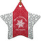 Snowflakes Ceramic Flat Ornament - Star (Front)