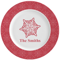 Snowflakes Ceramic Dinner Plates (Set of 4) (Personalized)