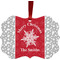 Snowflakes Metal Frame Ornament - Double Sided w/ Name or Text