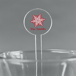 Snowflakes 5.5" Round Plastic Stir Sticks - Clear (Personalized)