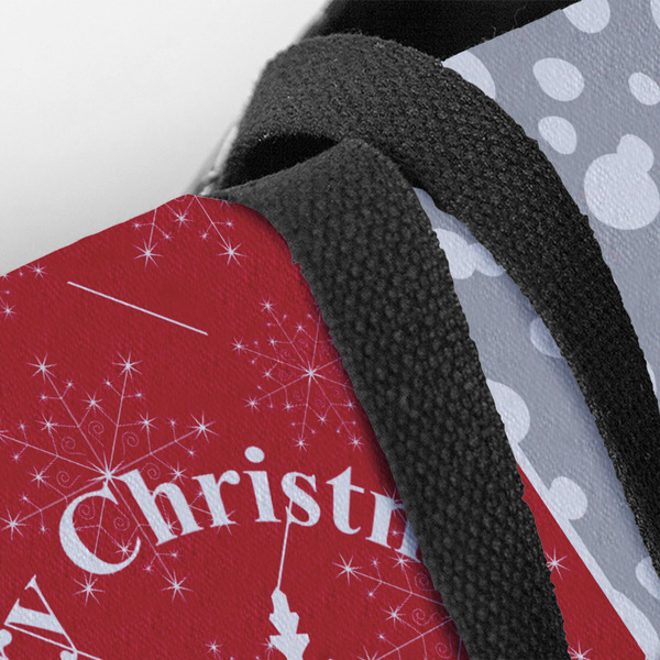 Snowflakes Closeup of Tote w/Black Handles