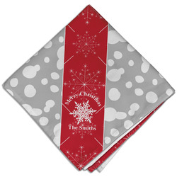 Snowflakes Cloth Dinner Napkin - Single w/ Name or Text
