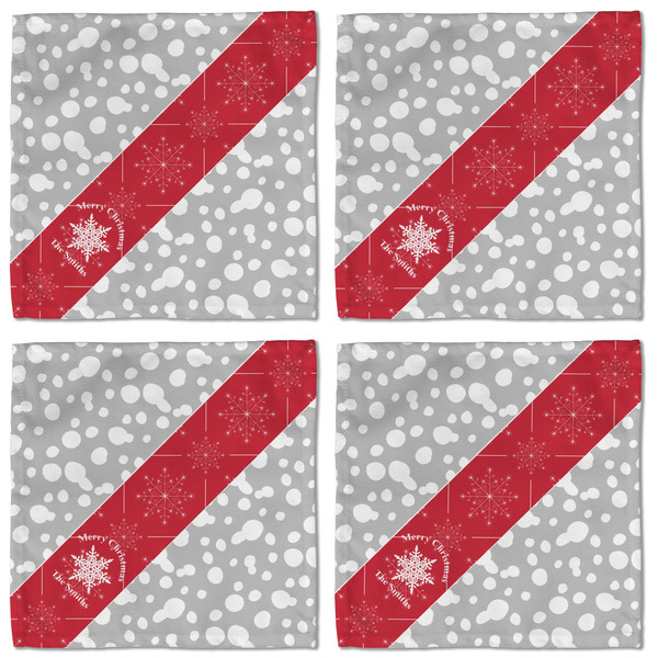 Snowflakes Cloth Napkins - Personalized Lunch (APPROVAL) Set of 4