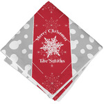 Snowflakes Cloth Cocktail Napkin - Single w/ Name or Text