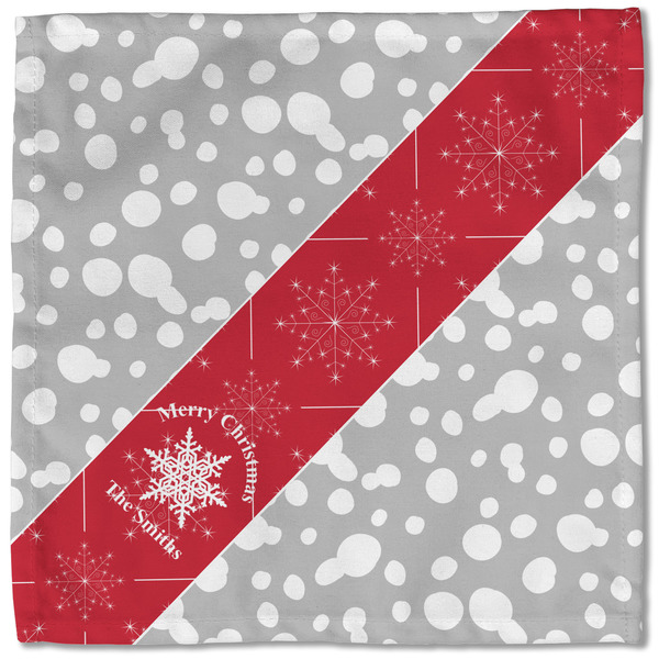 Snowflakes Cloth Napkins - Personalized Lunch (Single Full Open)