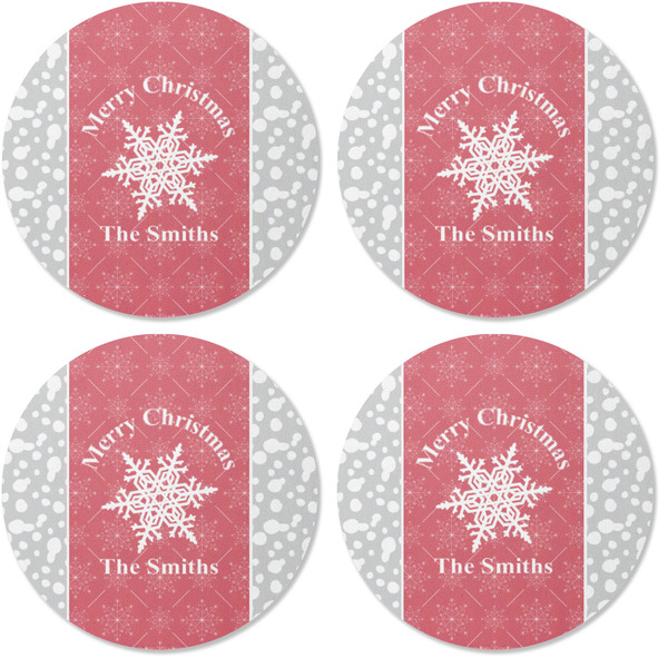 Snowflakes Coaster Round Rubber Back - Apvl