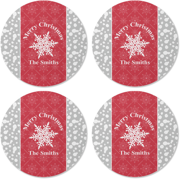 Snowflakes Coaster Round Rubber Back - Apvl
