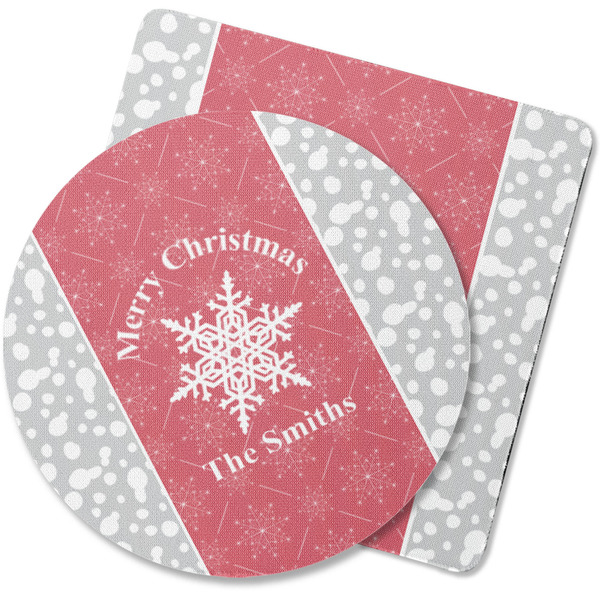 Custom Snowflakes Rubber Backed Coaster (Personalized)