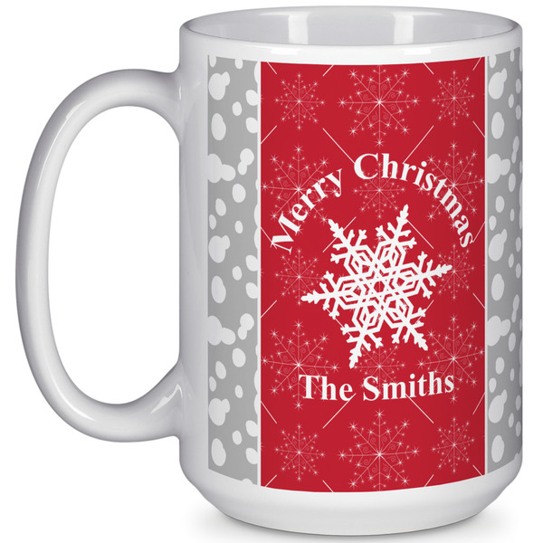 Custom Snowflakes 15 Oz Coffee Mug - White (Personalized)