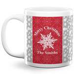 Snowflakes 20 Oz Coffee Mug - White (Personalized)