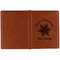 Snowflakes Cognac Leather Passport Holder Outside Single Sided - Apvl