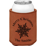 Snowflakes Leatherette Can Sleeve - Single Sided (Personalized)