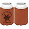 Snowflakes Cognac Leatherette Can Sleeve - Single Sided Front and Back