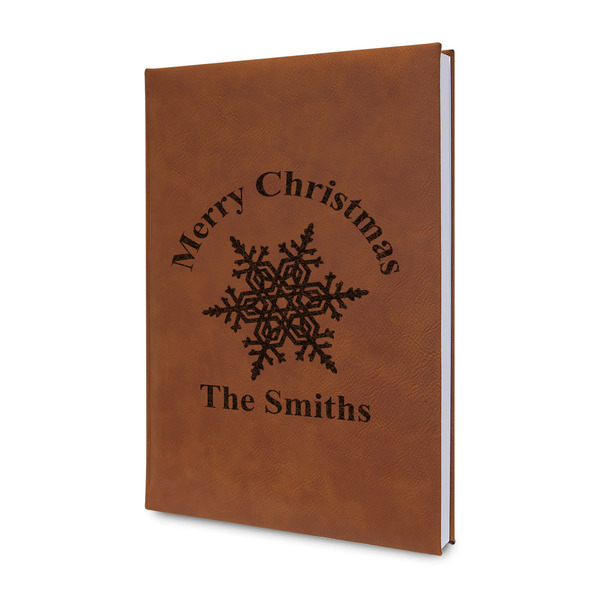 Custom Snowflakes Leatherette Journal - Double Sided (Personalized)