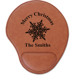 Snowflakes Leatherette Mouse Pad with Wrist Support (Personalized)