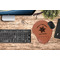Snowflakes Cognac Leatherette Mousepad with Wrist Support - Lifestyle Image