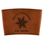 Snowflakes Leatherette Cup Sleeve (Personalized)