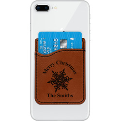 Snowflakes Leatherette Phone Wallet (Personalized)