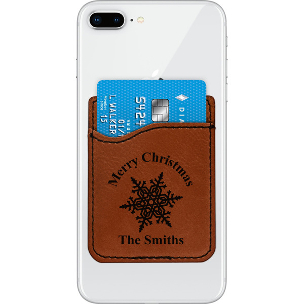 Custom Snowflakes Leatherette Phone Wallet (Personalized)