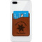 Snowflakes Cognac Leatherette Phone Wallet on iphone 8