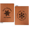 Snowflakes Cognac Leatherette Portfolios with Notepad - Large - Double Sided - Apvl