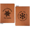 Snowflakes Cognac Leatherette Portfolios with Notepad - Small - Double Sided- Apvl