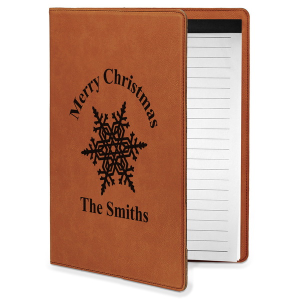 Custom Snowflakes Leatherette Portfolio with Notepad - Small - Single Sided (Personalized)