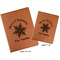 Snowflakes Cognac Leatherette Portfolios with Notepads - Compare Sizes