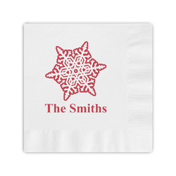 Snowflakes Coined Cocktail Napkins (Personalized)
