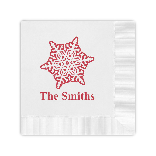 Custom Snowflakes Coined Cocktail Napkins (Personalized)