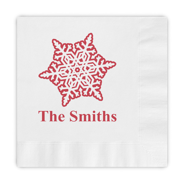Custom Snowflakes Embossed Decorative Napkins (Personalized)