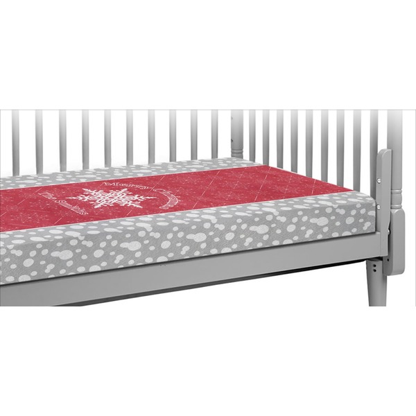 Custom Snowflakes Crib Fitted Sheet (Personalized)