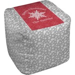 Snowflakes Cube Pouf Ottoman (Personalized)