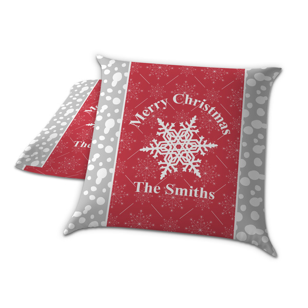 Snowflakes Decorative Pillow Case - TWO