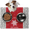 Snowflakes Dog Food Mat - Medium LIFESTYLE