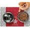 Snowflakes Dog Food Mat - Small LIFESTYLE