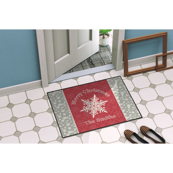 Snowflakes Door Mat Lifestyle