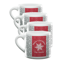 Snowflakes Double Shot Espresso Cups - Set of 4 (Personalized)