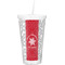 Snowflakes Double Wall Tumbler with Straw (Personalized)
