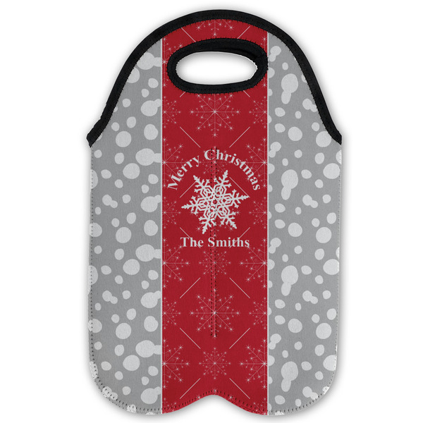 Snowflakes Double Wine Tote - Flat (new)