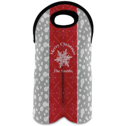 Snowflakes Wine Tote Bag (2 Bottles) (Personalized)