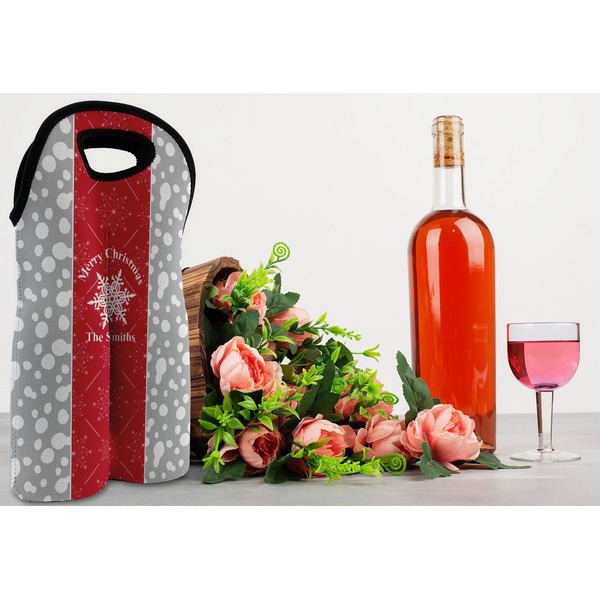 Snowflakes Double Wine Tote - LIFESTYLE (new)