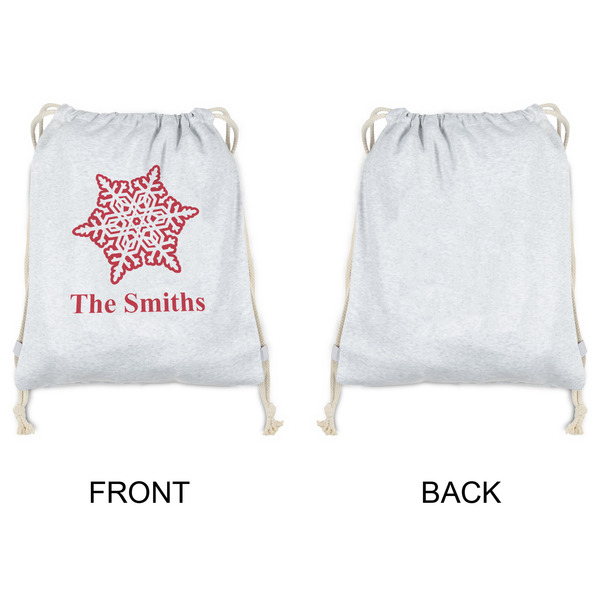 Snowflakes Drawstring Backpacks - Sweatshirt Fleece - Single Sided - APPROVAL