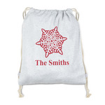 Snowflakes Drawstring Backpack - Sweatshirt Fleece (Personalized)
